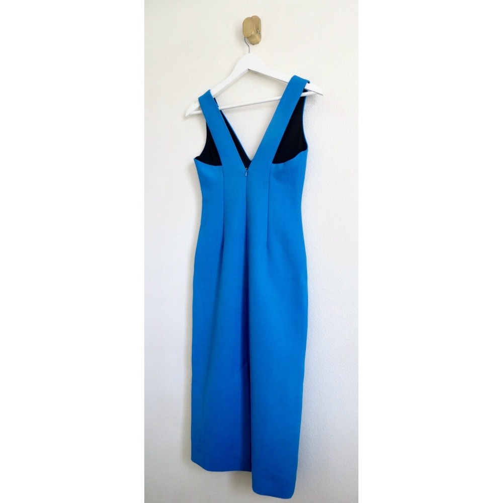 NEW! Victoria Beckham Wool Blend Bodycon Midi Dress Royal Blue SZ 4 - Picture 6 of 9